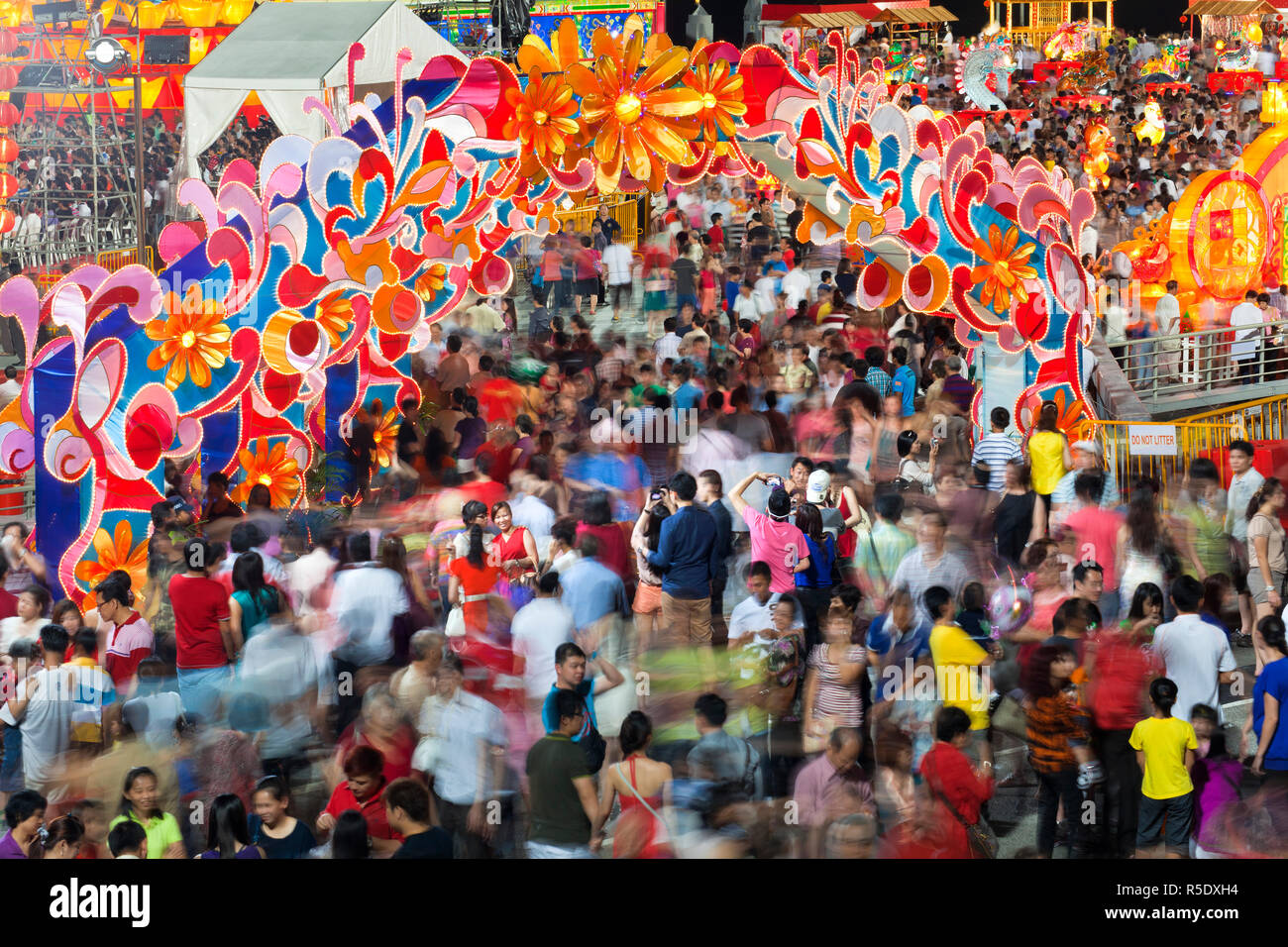 Fiume Hongbao decorazioni per il Capodanno cinese di Marina Bay, Singapore Foto Stock