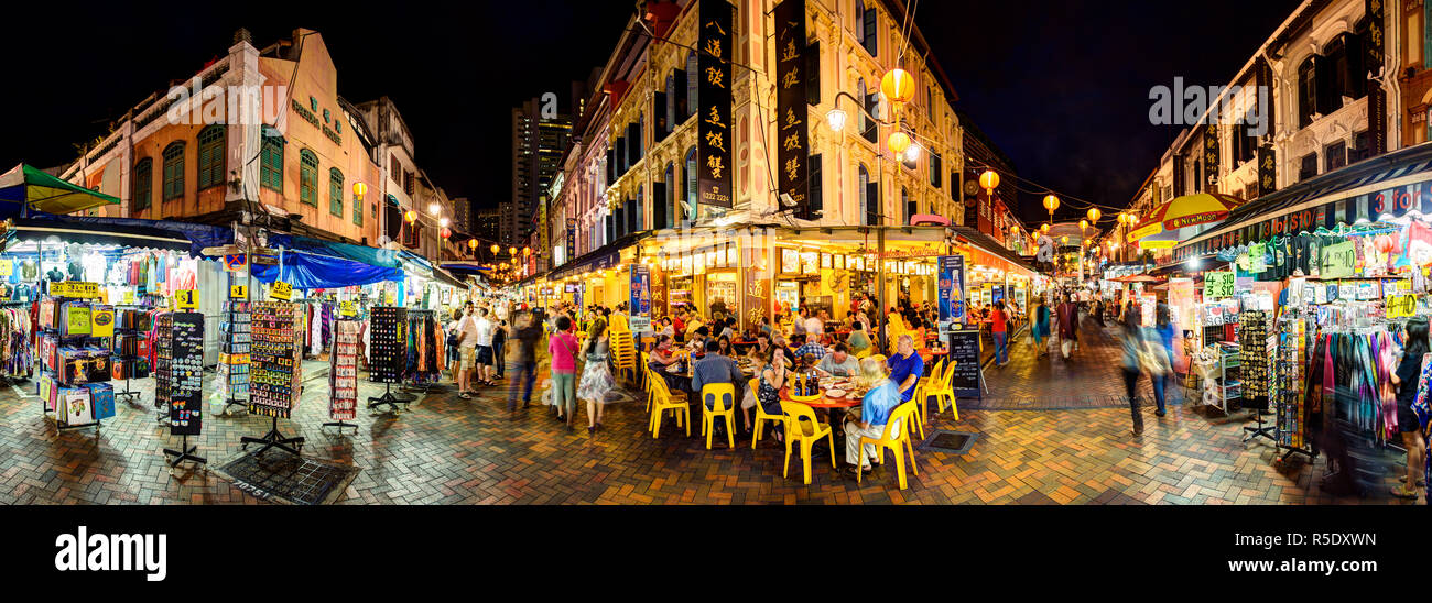 Ristoranti e caffè a Chinatown, Singapore Foto Stock