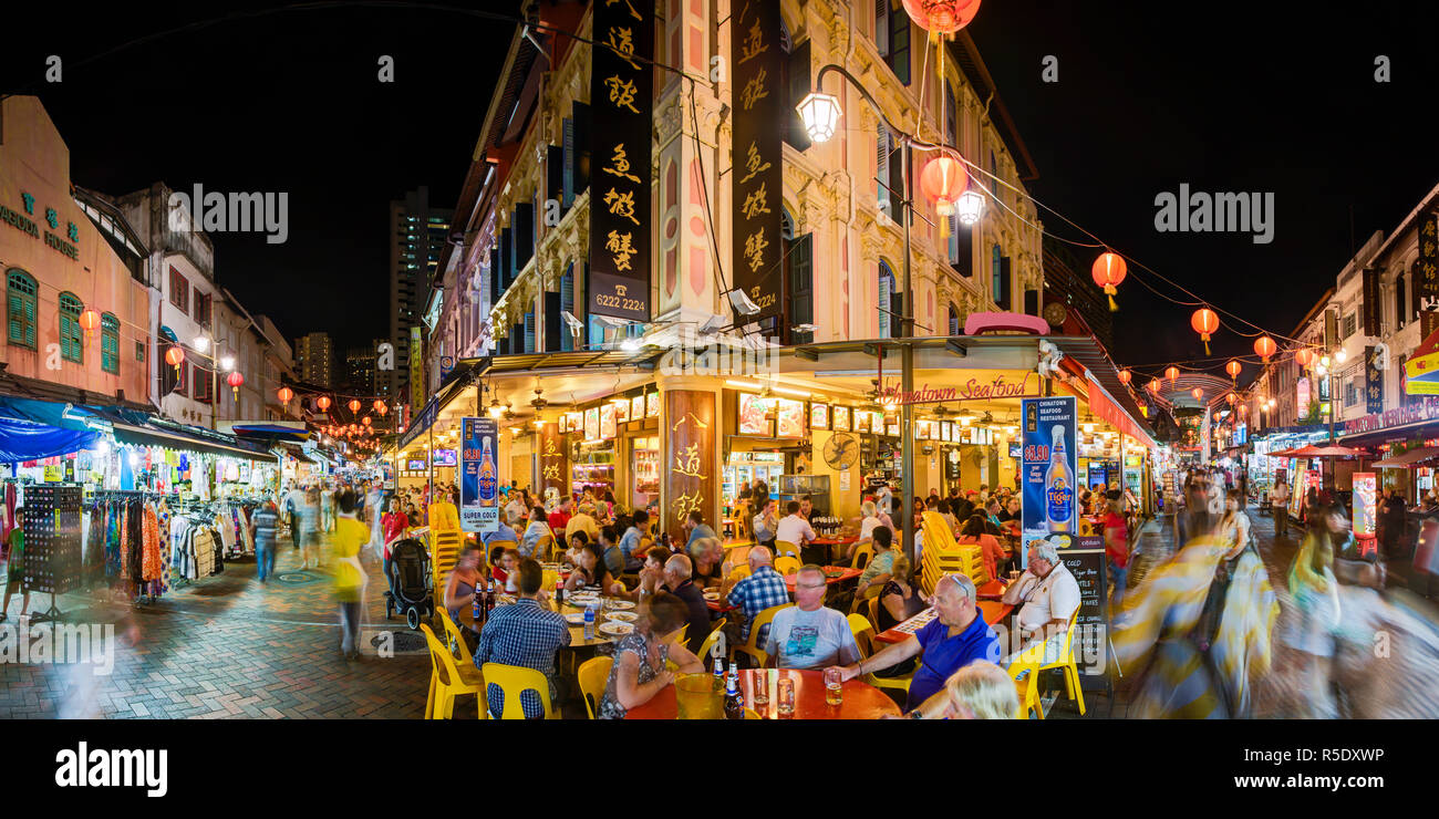 Ristoranti e caffè a Chinatown, Singapore Foto Stock