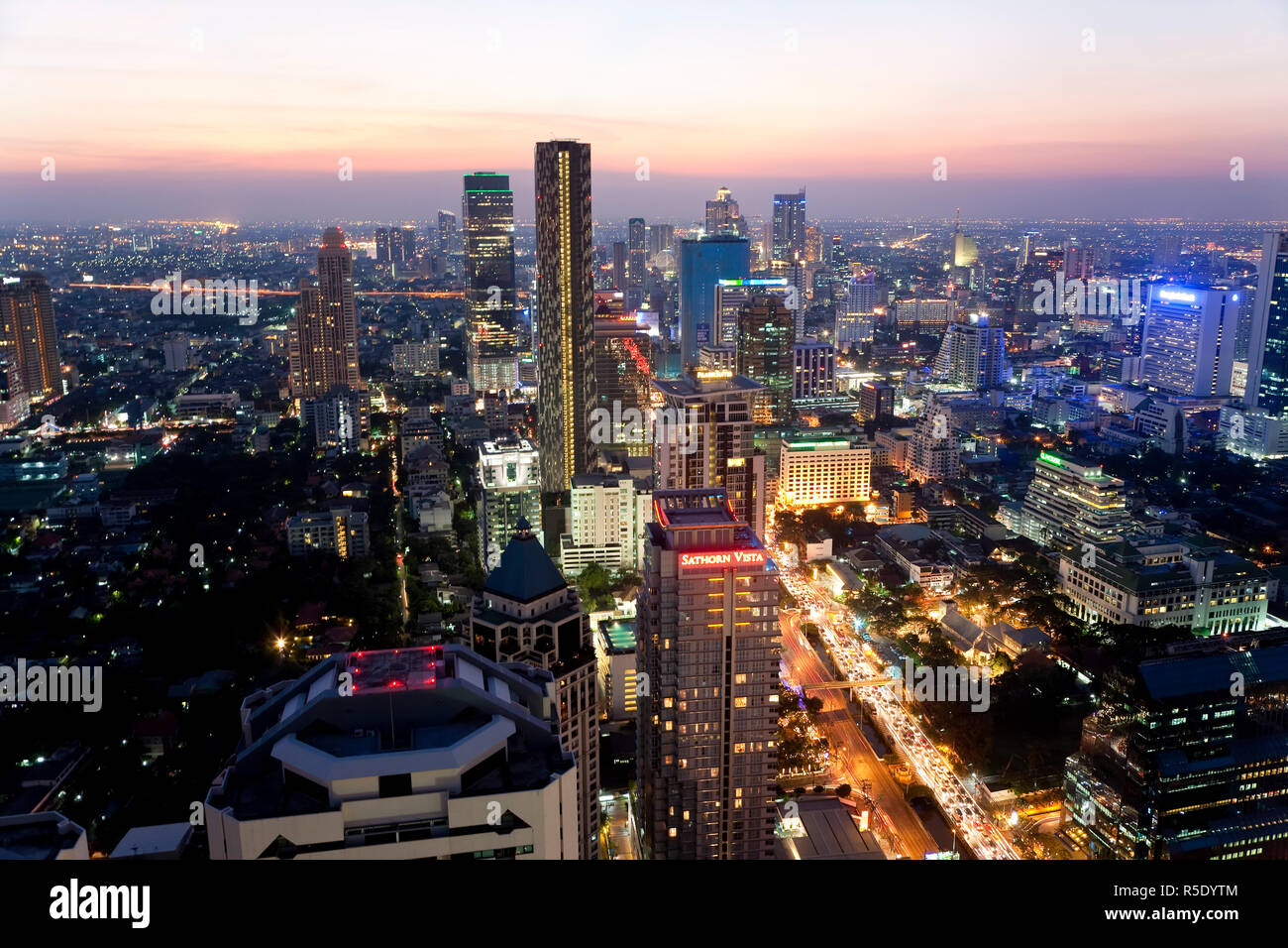 Vista sul centro di Bangkok, Thailandia Foto Stock