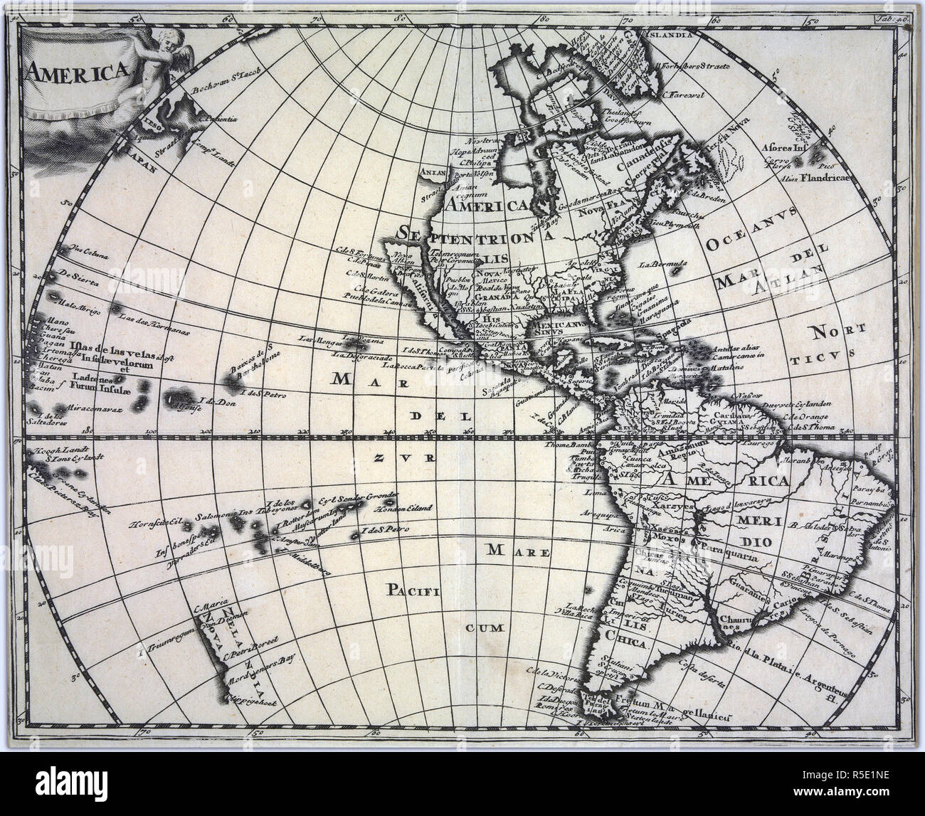 Vintage map of America ca. 1697 Credit: UBC Library Foto Stock