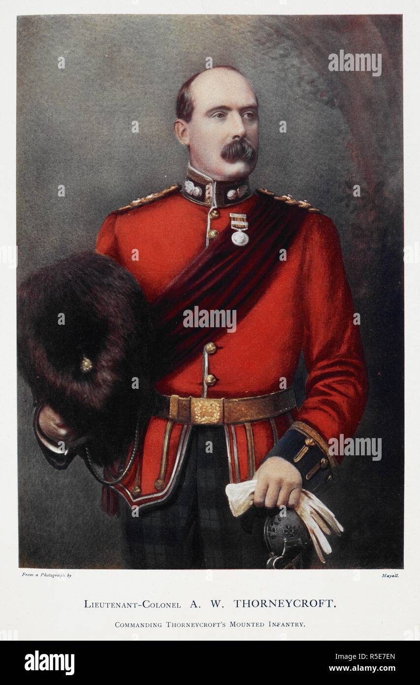 Il tenente colonnello A.W. Thorneycroft. Celebrità dell'esercito. [Ritratti colorati, con brevi note biografiche.]. Londra : George Newnes, 1900. Fonte: 1766.a.3, pagina 81. Lingua: Inglese. Autore: Robinson, Charles Napier. Foto Stock