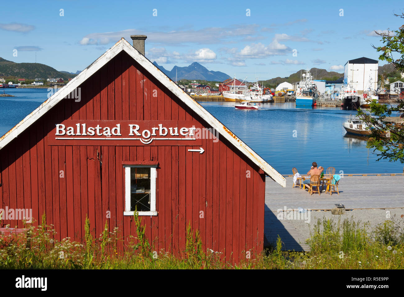 Ballstad, Vestvagoy, Isole Lofoten, Nordland, Norvegia Foto Stock