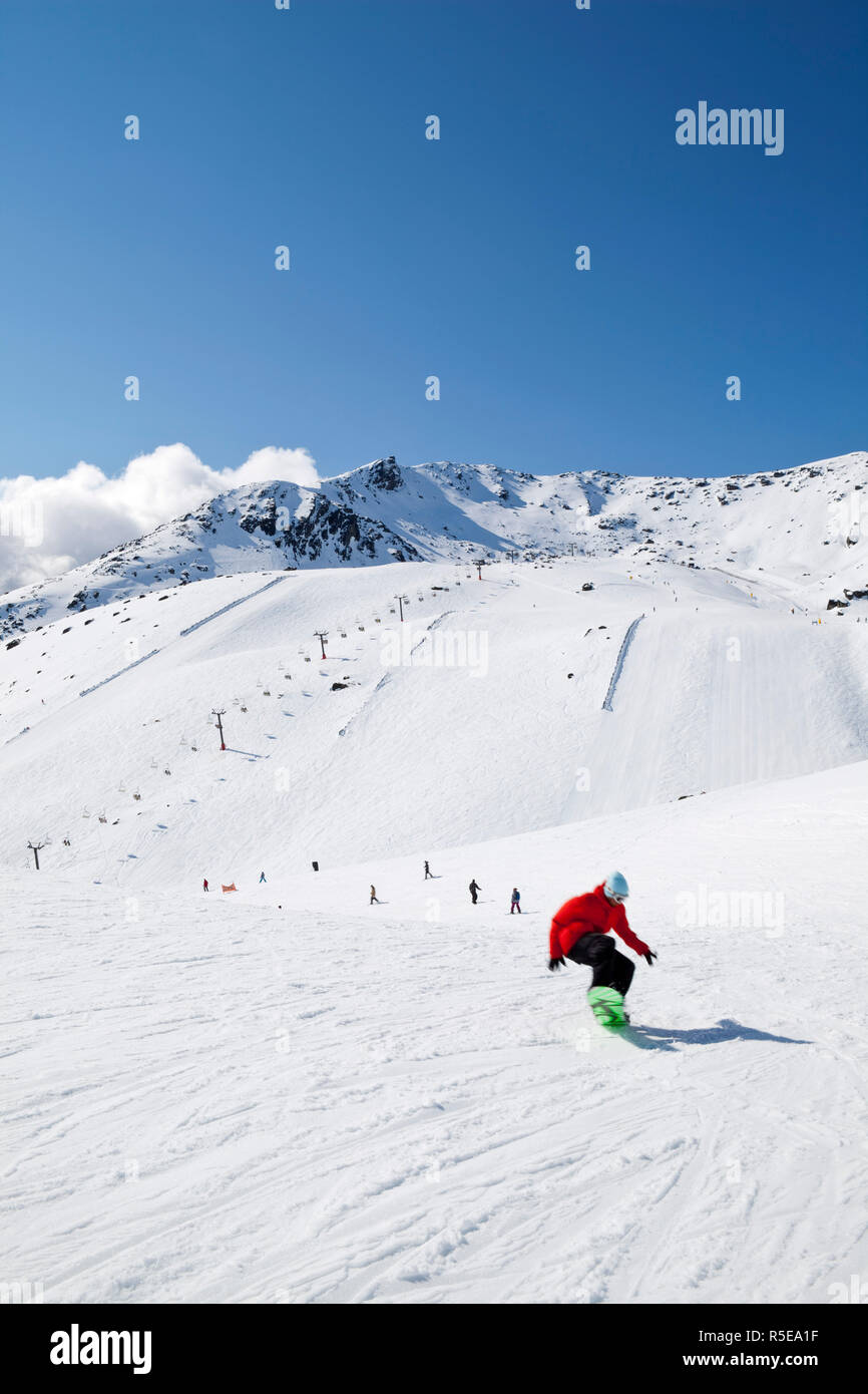 Il Remarkables Ski campo, Queenstown, Central Otago, Isola del Sud, Nuova Zelanda Foto Stock