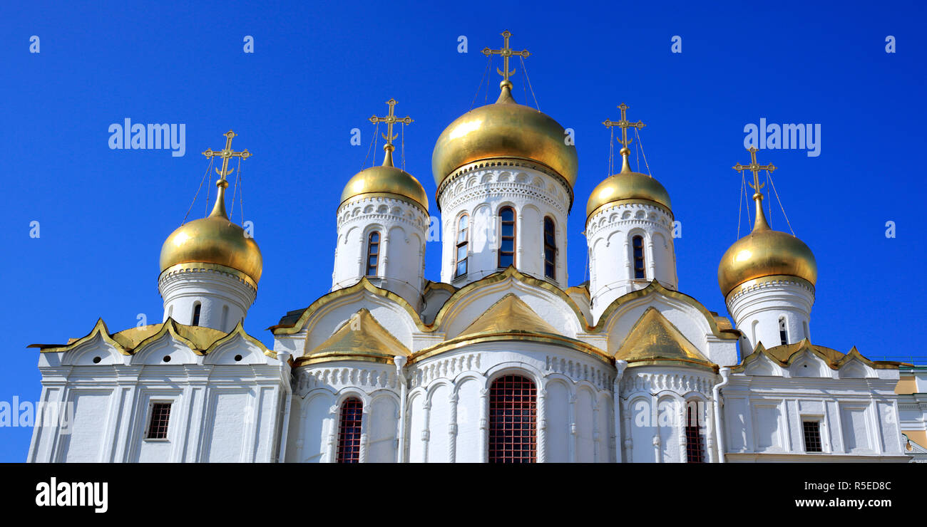 Cupole della Cattedrale dell'Annunciazione (1489), Mosca il Cremlino di Mosca, Russia Foto Stock