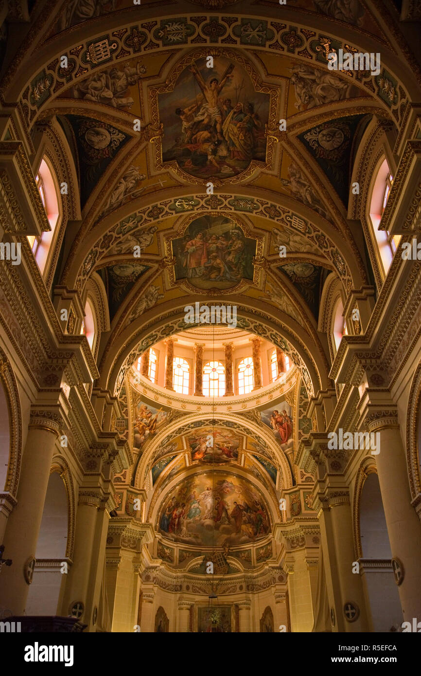 Malta e Gozo Island, Gharb, Chiesa della Visitazione, interno Foto Stock