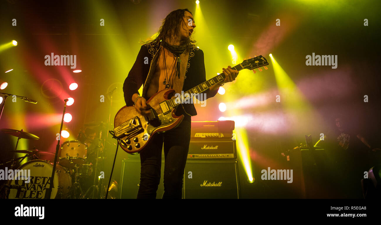 Greta Van Fleet live a Manchester Academy Foto Stock
