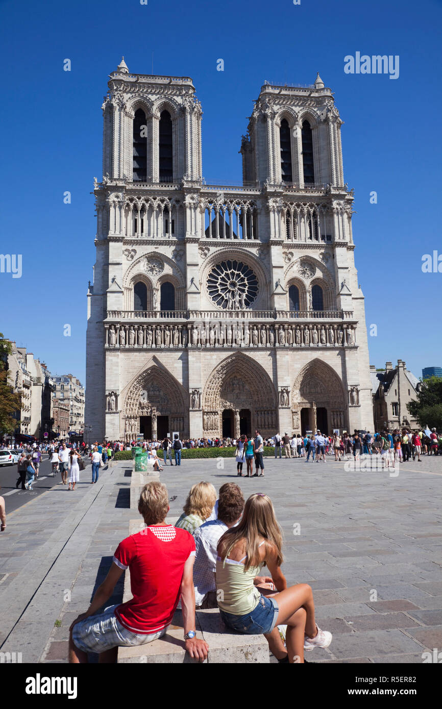 Francia, Parigi, la cattedrale di Notre Dame Foto Stock