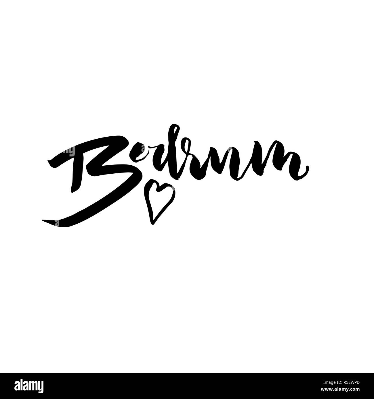 Bodrum, Turchia. Tipografia pennello asciutto lettering design. Disegnato a mano poster di calligrafia. Illustrazione Vettoriale. Illustrazione Vettoriale