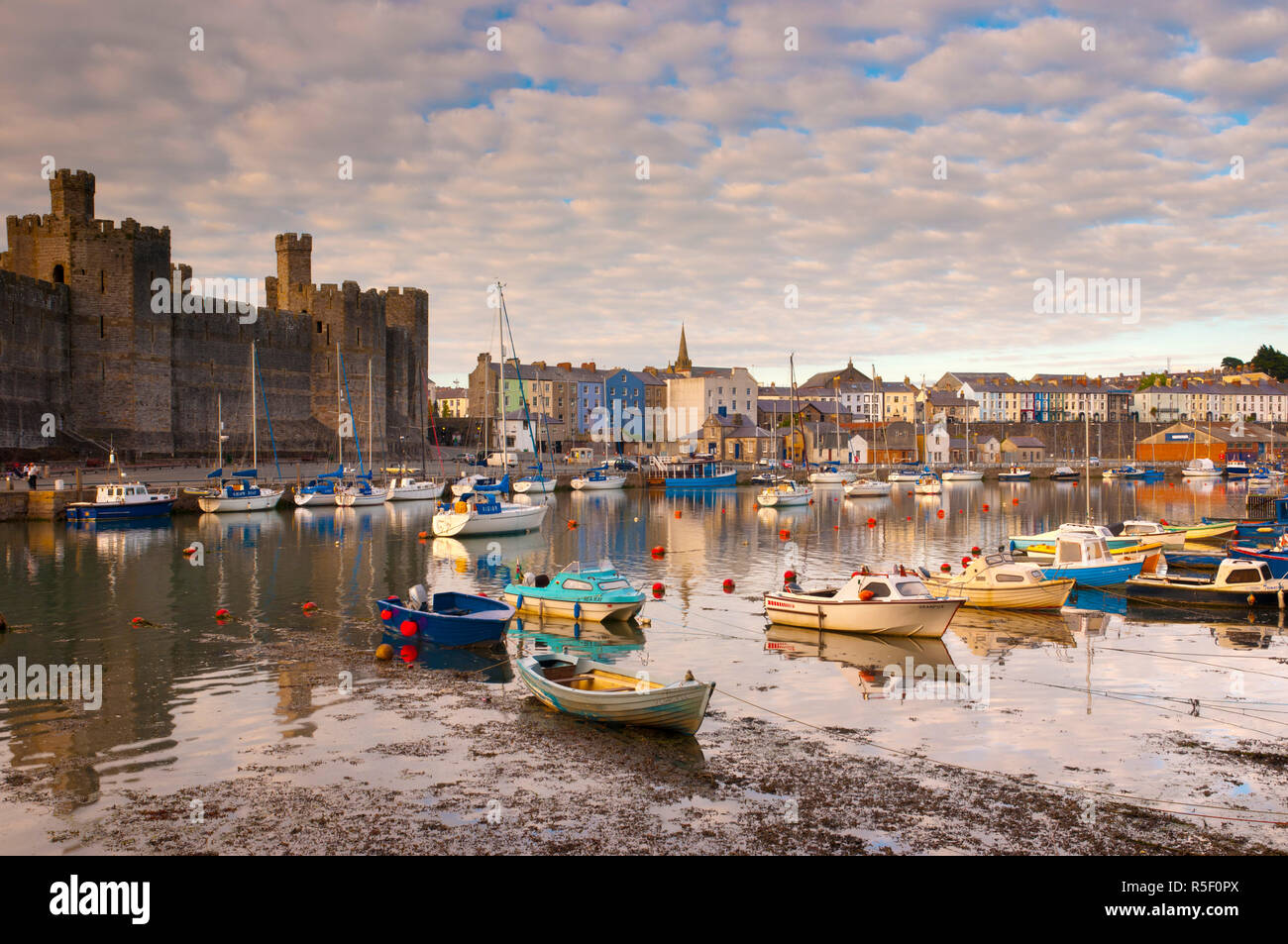 Regno Unito, Galles Gwynedd, Caernarfon, Caernarfon Castle Foto Stock