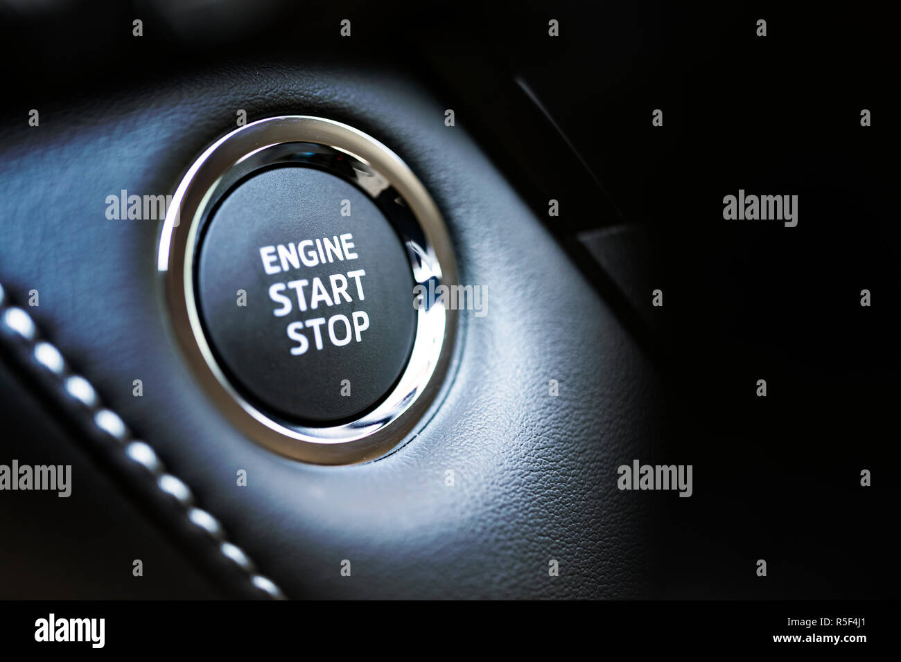 Avviamento del motore pulsante di arresto Foto Stock