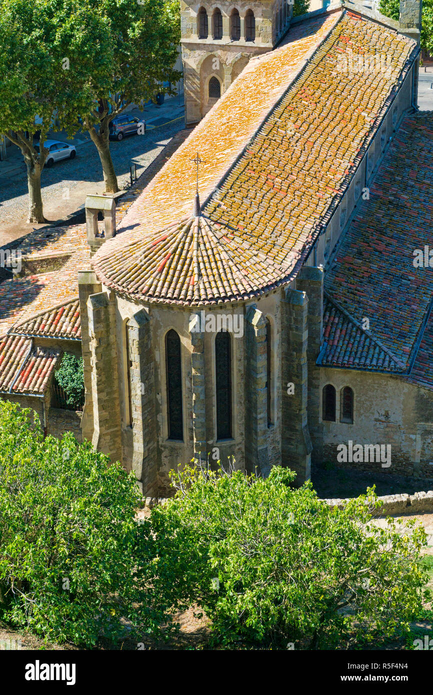 Vista dalla cima della chiesa di Saint gimer in Carcassonne Foto Stock