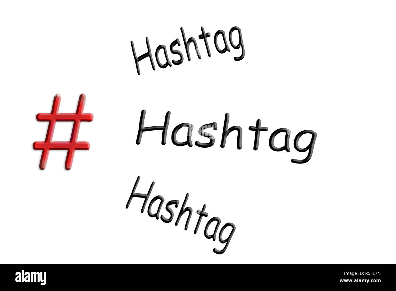 Internet e i social media tema hashtag # Foto Stock