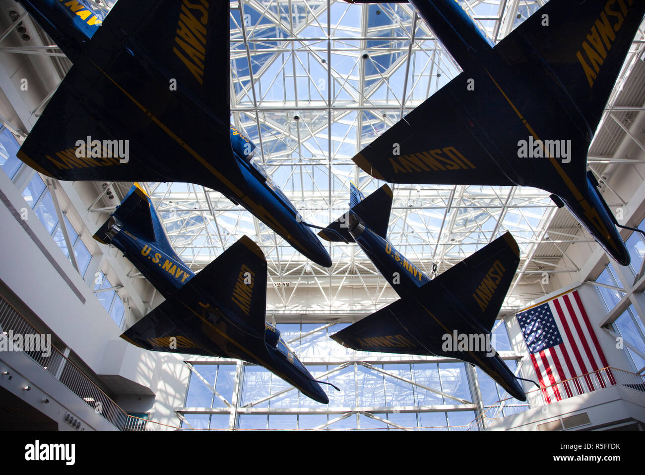 Stati Uniti d'America, Florida, Florida Panhandle, Pensacola, National Naval Aviation Museum di Pensacola NAS, display di A-4 Blue Angels getti Foto Stock