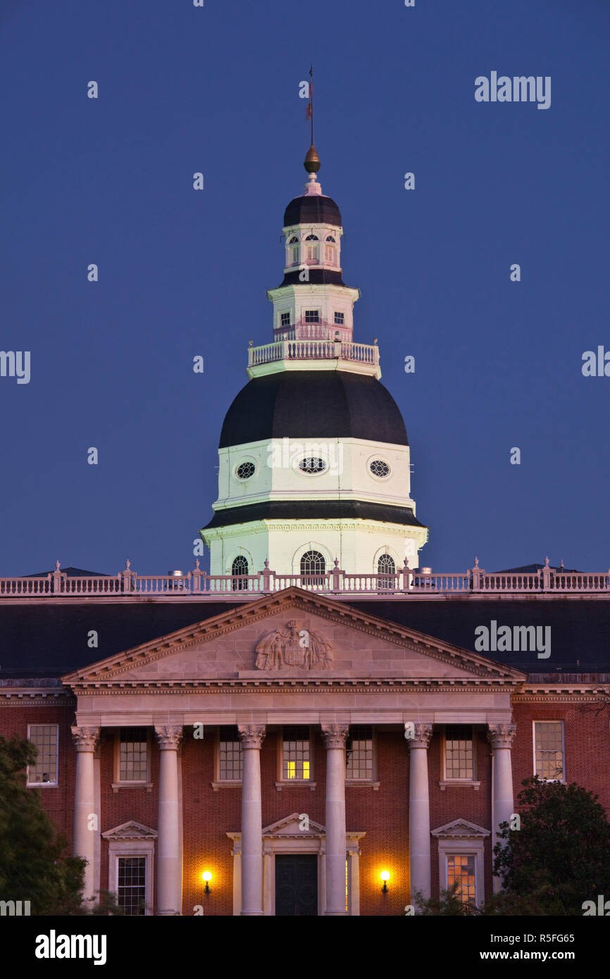 Stati Uniti d'America, Maryland, Annapolis, Maryland State House building Foto Stock
