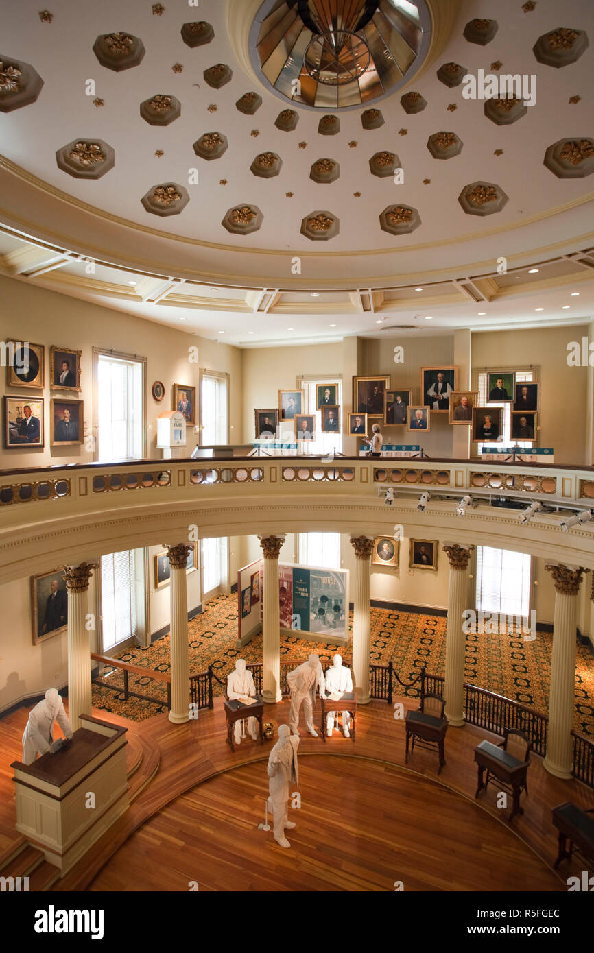 Stati Uniti d'America, Mississippi, Jackson Old Capitol Museum, Mississippi State House 1839-1903, camera legislativa display Foto Stock