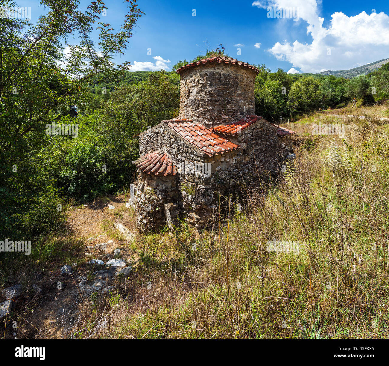 Vecchia chiesa di Sant'Andrea risale al XI secolo, Grecia Foto Stock