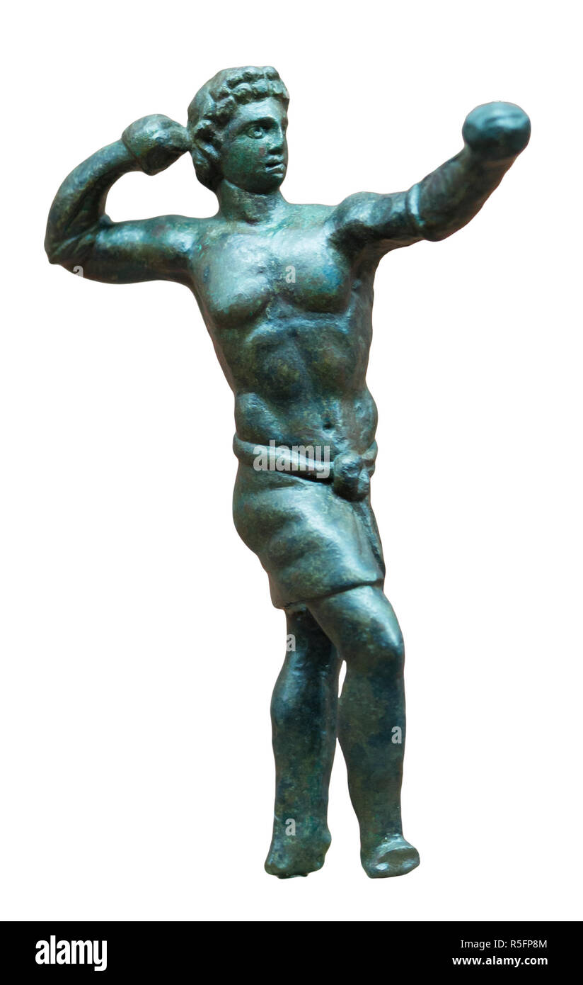 Merida, Spagna - Dicembre 20th, 2017: Giovani bower statua in bronzo del Museo Nazionale di Arte Romana di Merida, Spagna Foto Stock
