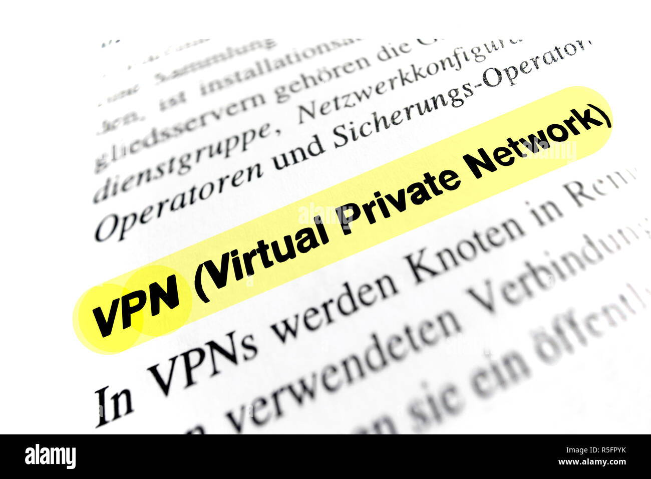 Rete privata virtuale Foto Stock