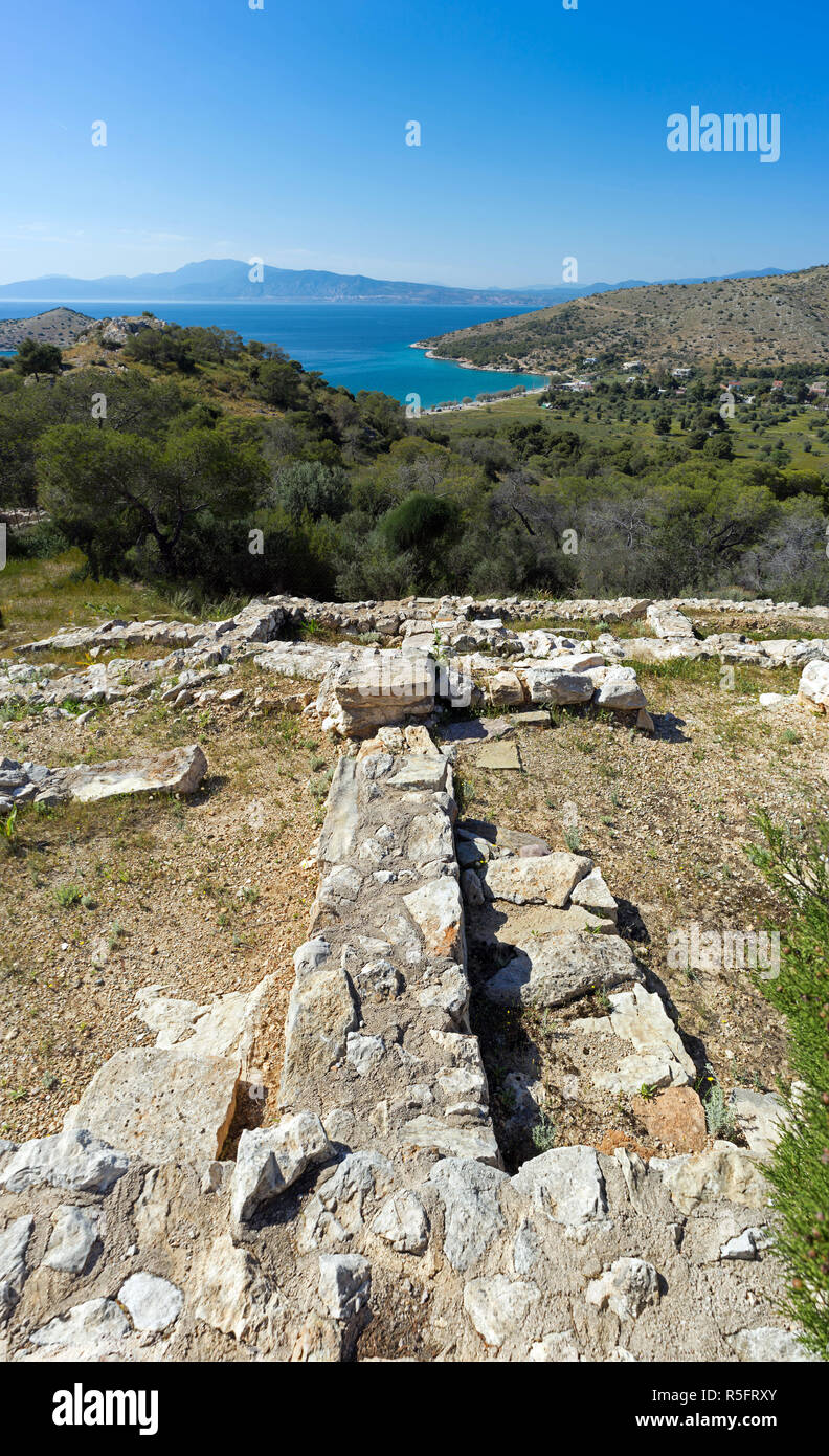 Grecia antica. I resti del palazzo di Ajax, mitico eroe di Omero, il Re dei salumi, guerriero nella battaglia di Troia. Foto Stock
