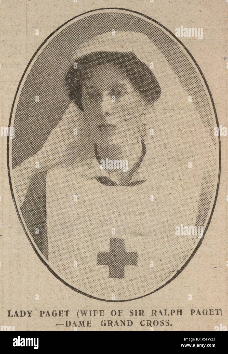 "Lady Paget (moglie di Sir Ralph Paget). Dame di Gran Croce". Daily Graphic. Fonte: Daily Graphic 25 agosto 1917, pag.1 dettaglio. Foto Stock