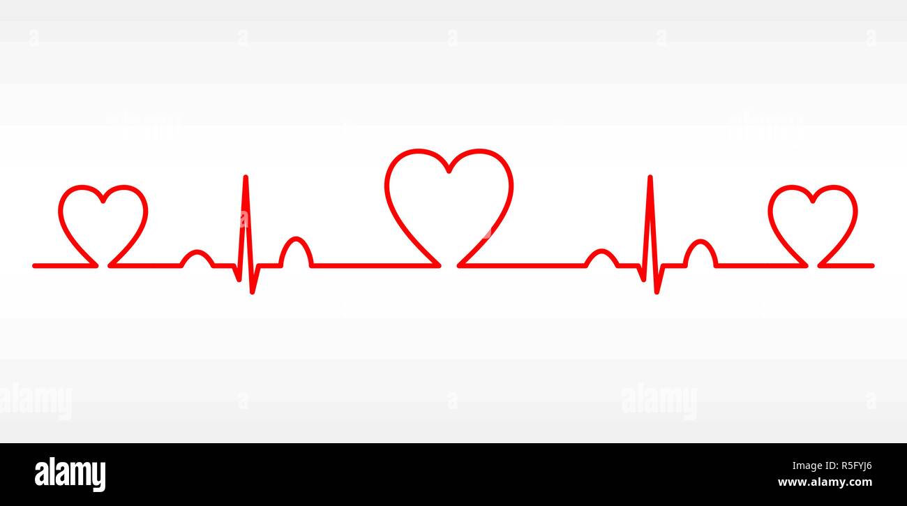 Cuore del vettore cardiogram set grafici Illustrazione Vettoriale