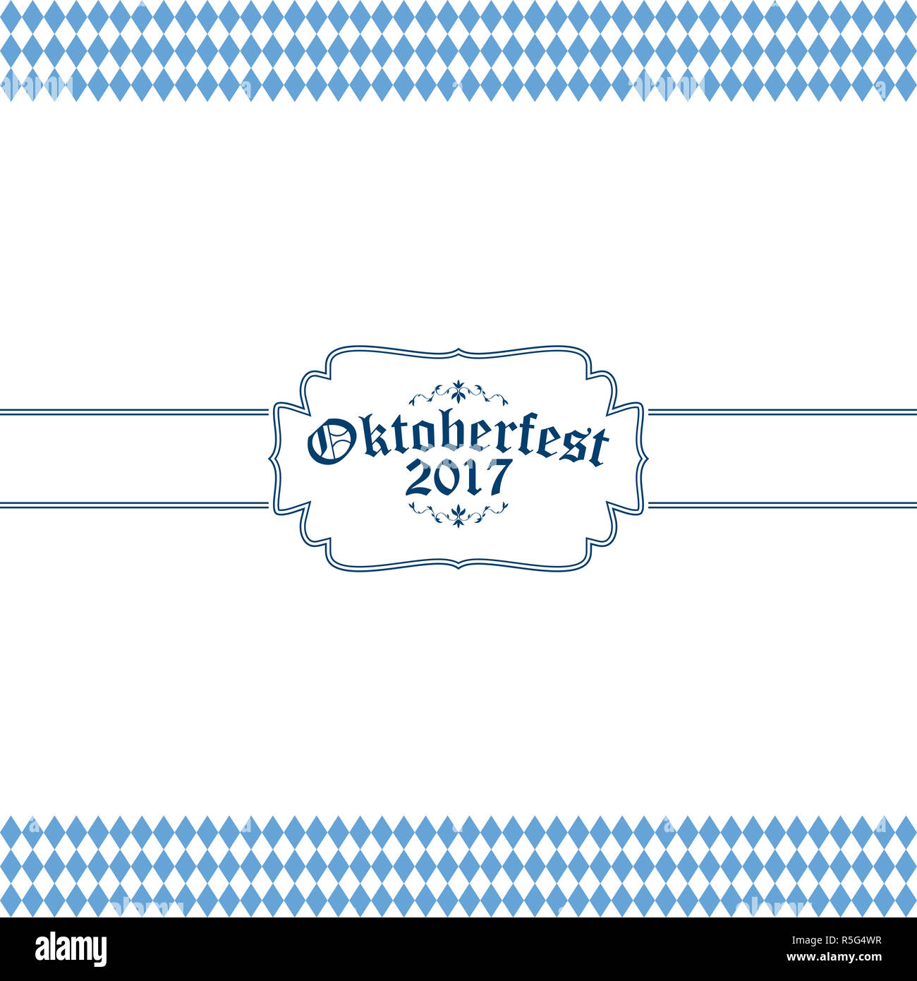 Oktoberfest con sfondo blu-bianco motivo a scacchi Foto Stock