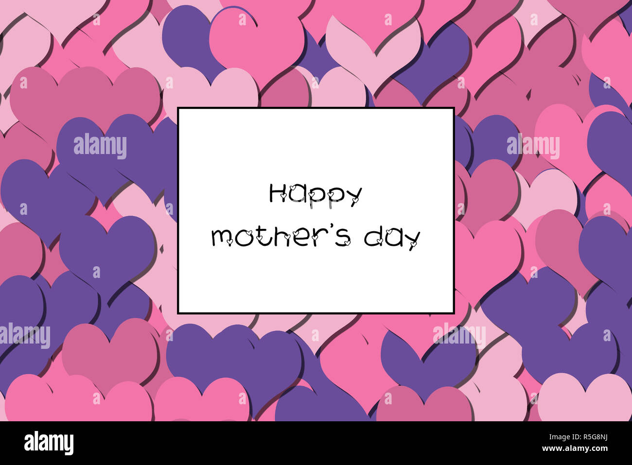 Felice madre s amore giorno card con cuori rosa come sfondo Foto Stock