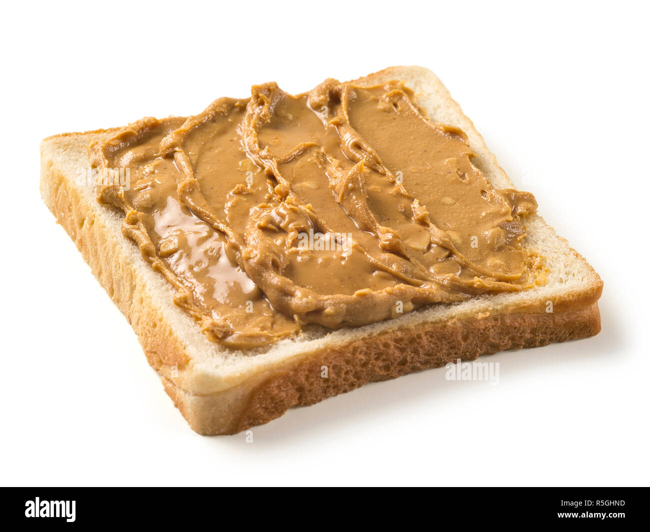 Pane bianco con burro di arachidi Foto Stock