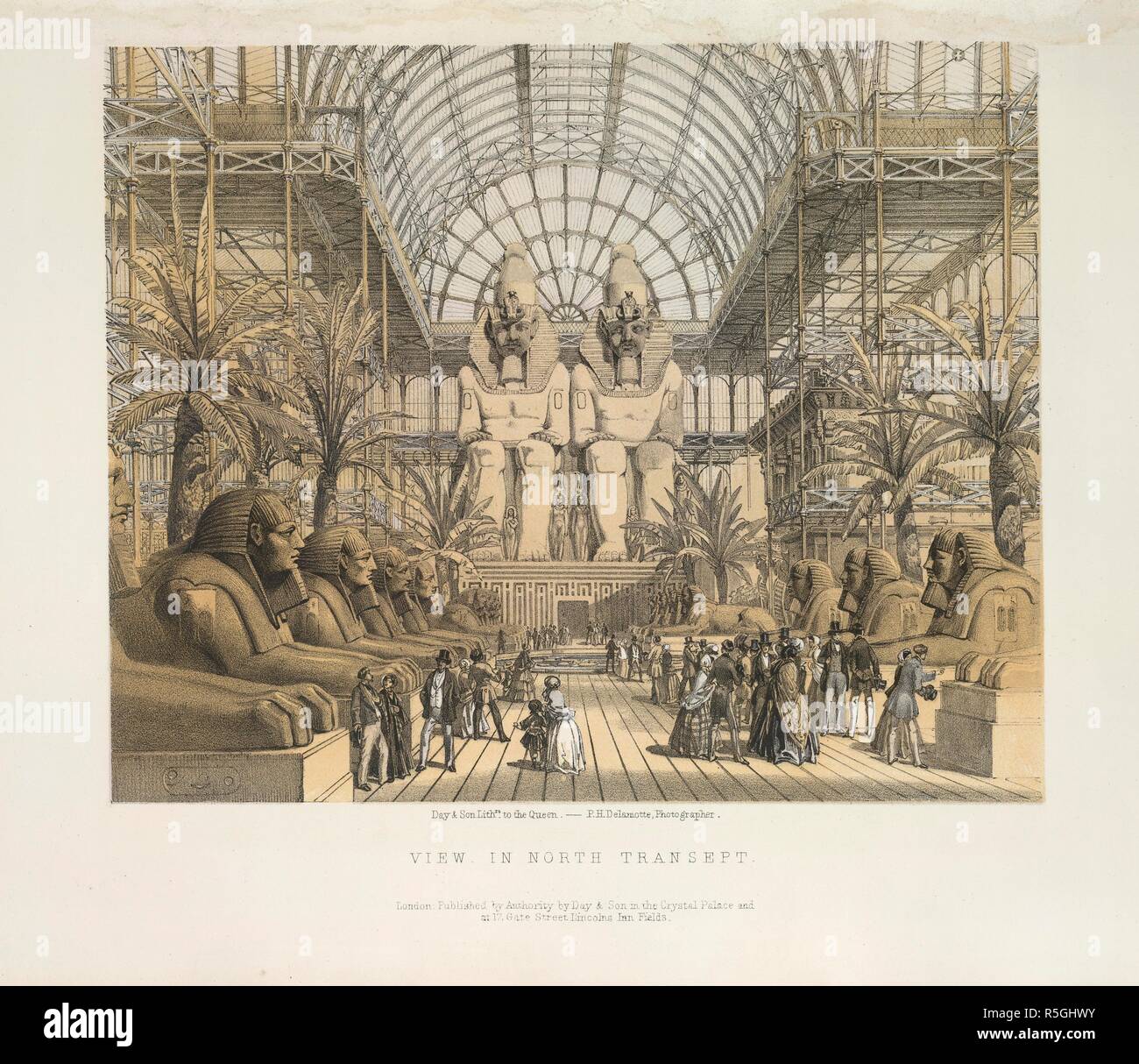 Vista nel transetto nord. Viste del Crystal Palace e il parco, Sydenham. Fr. Londra, 1854. Vista nel transetto nord. Immagine presa da vedute del Crystal Palace e il parco, Sydenham. Da disegni da eminenti artisti e fotografie di P. H. Delamotte. Con un titlepage e avvisi letterario da M. D. W. prima serie. Originariamente pubblicato/prodotto in Londra, 1854. . Fonte: 1266.k.26, piastra iv. Lingua: Inglese. Foto Stock