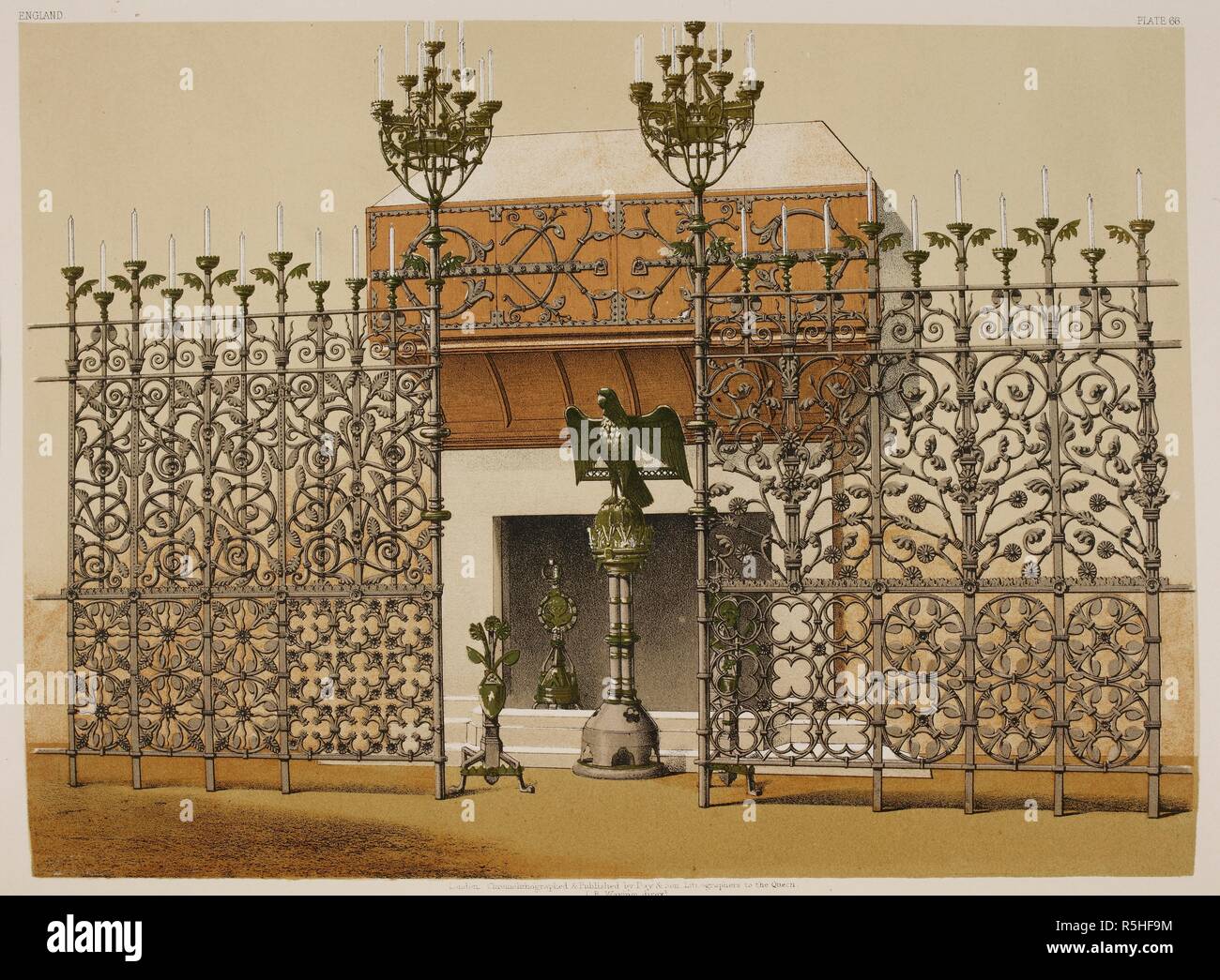 Camino ornamentali- esporre a 1862 esposizione internazionale. Capolavori di Arte industriale e Scultura alla Mostra Internazionale del 1862. Londra. John Burley Waring. Capolavori di arte industriale e scultura alla Mostra Internazionale, 1862. Selezionato e descritto da J. B. W. Cromo-litografata da e sotto la direzione di R. W. Tymms, A. Warren e G. Macculloch, da fotografie fornite da Londra e fotografiche Stereocopic Company, prese esclusivamente per questo lavoro da S. Thompson. Eng. e Fr. 1863. Fonte: 1800.b.12 vol.1 piastra 66. Foto Stock