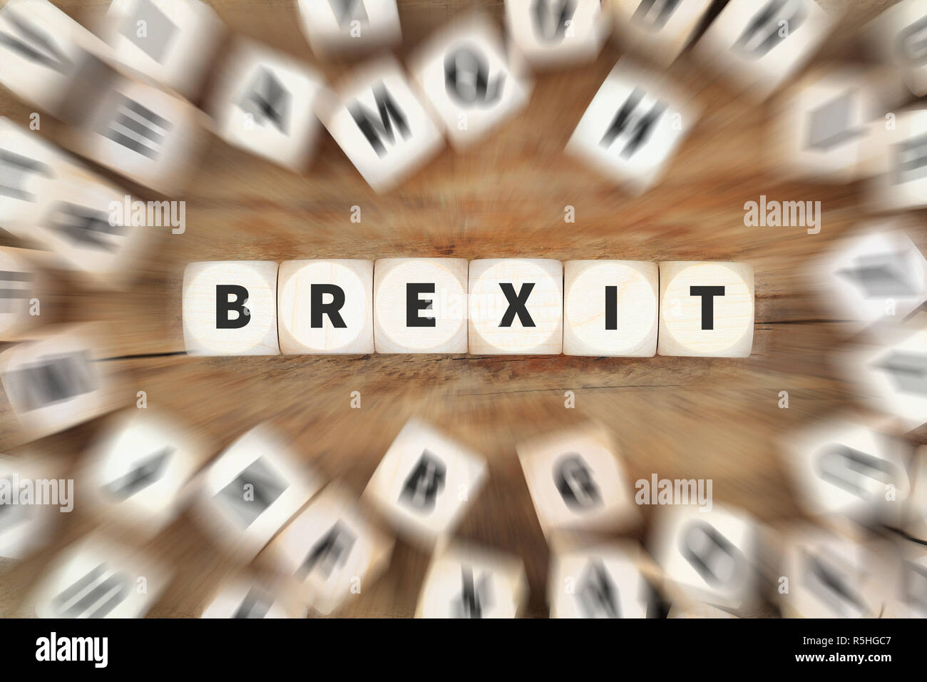 Uscita brexit Inghilterra cube concetto aziendale Foto Stock