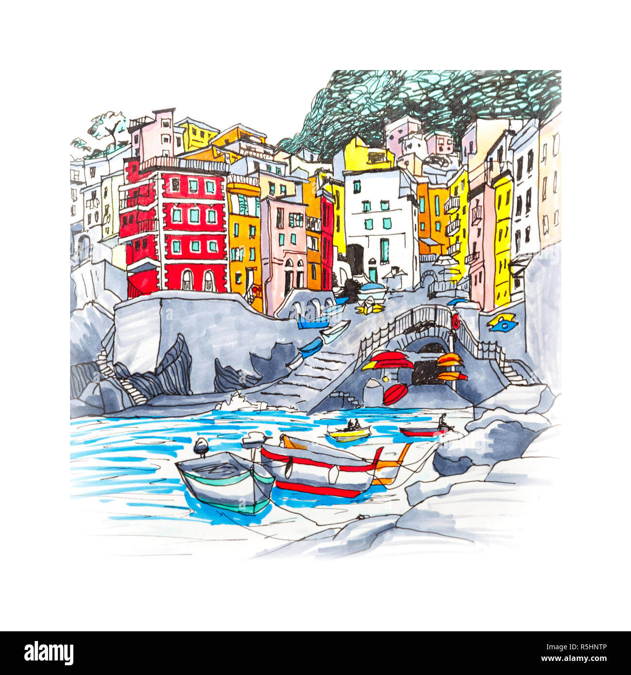 Vernazza, Cinque Terre Liguria, Italia Foto Stock