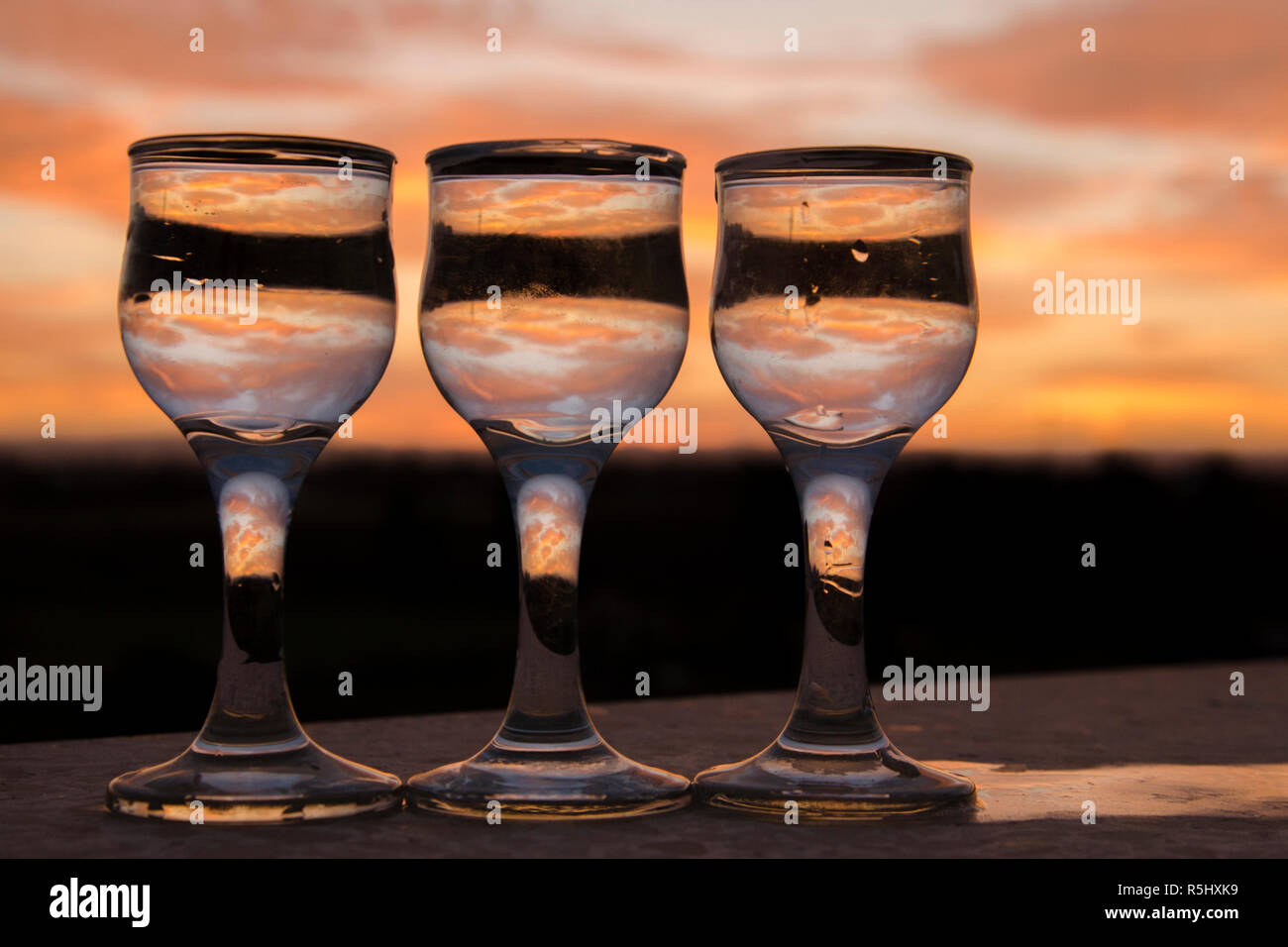 Un tramonto folle in Sud Africa, vista del Sud Africa Foto Stock