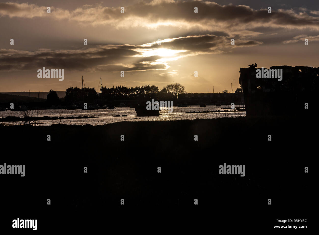 Bembridge Harbour in acqua alta Foto Stock