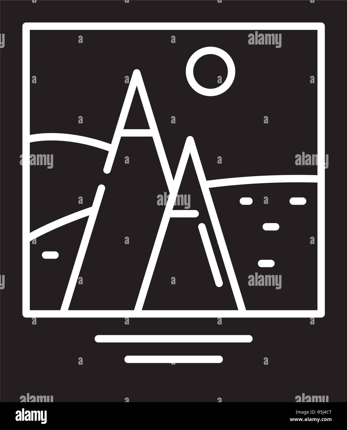 Fotografia di viaggio icona nera, segno del vettore su sfondo isolato. Fotografia di viaggio concetto simbolo, illustrazione Illustrazione Vettoriale