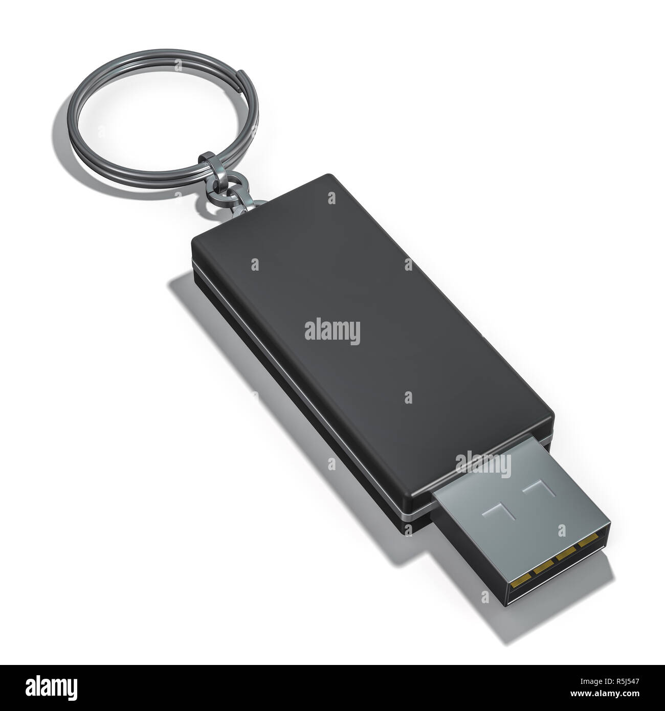 Thumb Drive USB isolato su uno sfondo bianco. Il rendering 3D Foto Stock
