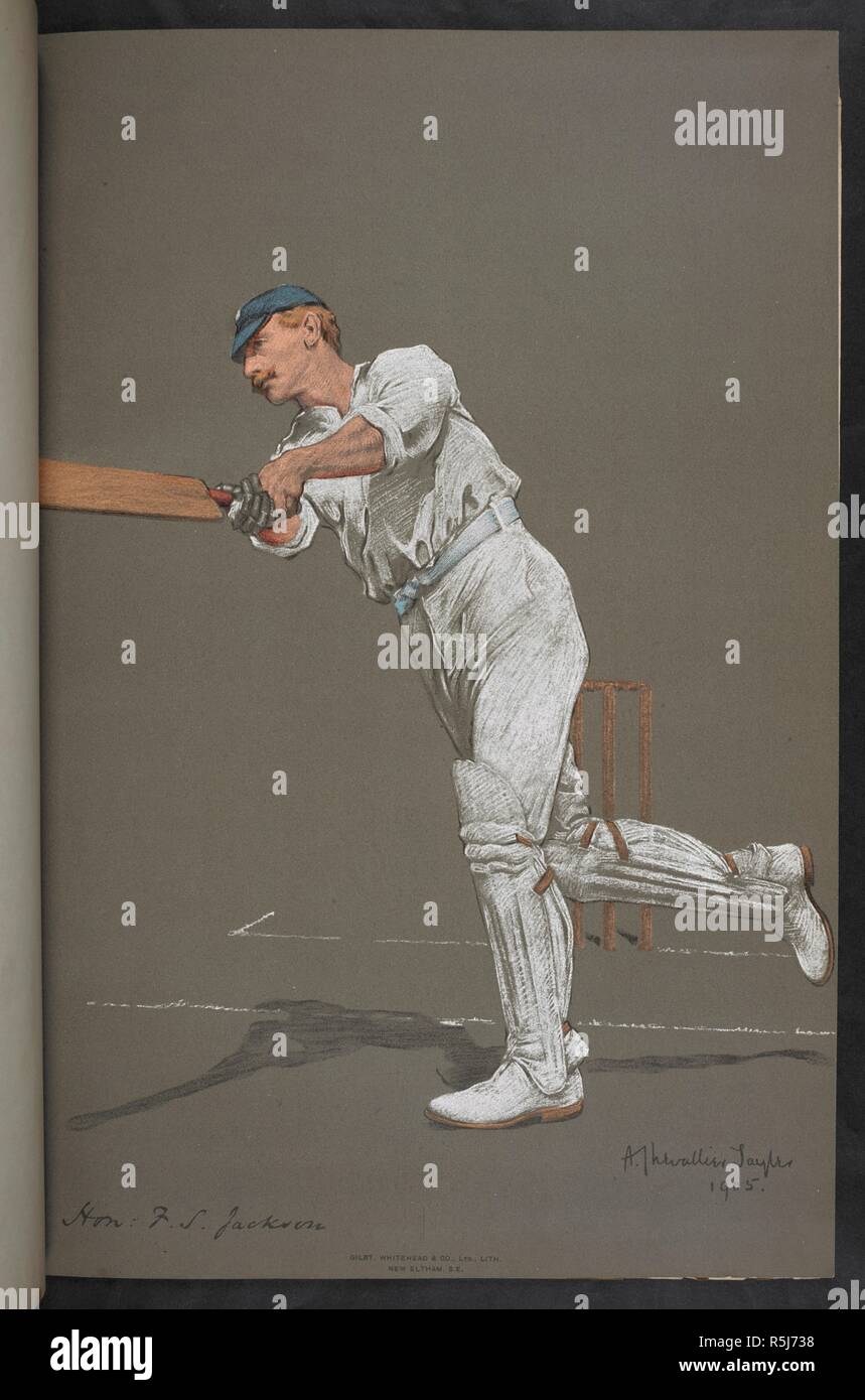 L'on. F. S. Jackson, Yorkshire. Sir Francis Stanley Jackson GCSI GCIE KStJ PC (1870-1947) noto come gli onorevoli Stanley Jackson durante la sua carriera di giocatore, era un cricketer inglese, soldato e Partito Conservatore politico. L'Empire's Il Cricketers. Da disegni originali di A. Chevallier Tayler. Con biografie di G. W. Beldam. Stagione 1905 [48 piastre con il testo descrittivo.]. [Londra] : la raffinata arte della società, Ltd. 148 New Bond Street, W., [1905]. Fonte: C.194.c.87, la piastra 1. Lingua: Inglese. Foto Stock