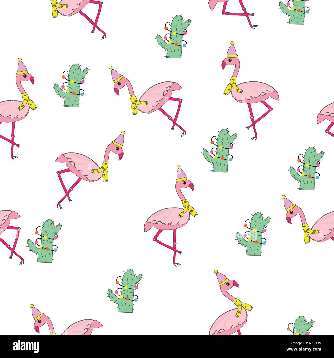 Natale tropicale seamless pattern. Illustrazione Vettoriale