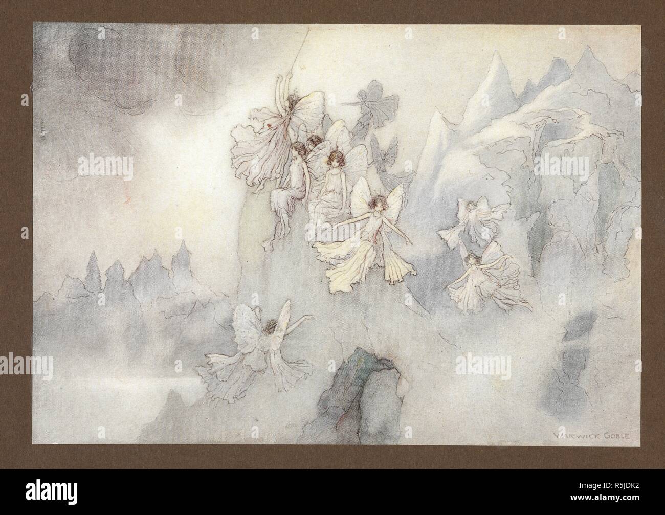 Illustrazione per 'l'acqua-neonati.' Faries. Il Water-Babies ... Con illustrazioni a colori da Warwick Goble. (Edizione de luxe.). Londra : Macmillan & Co., 1909. Fonte: KTC.32.b.5 piastra opposto pagina 218. Foto Stock