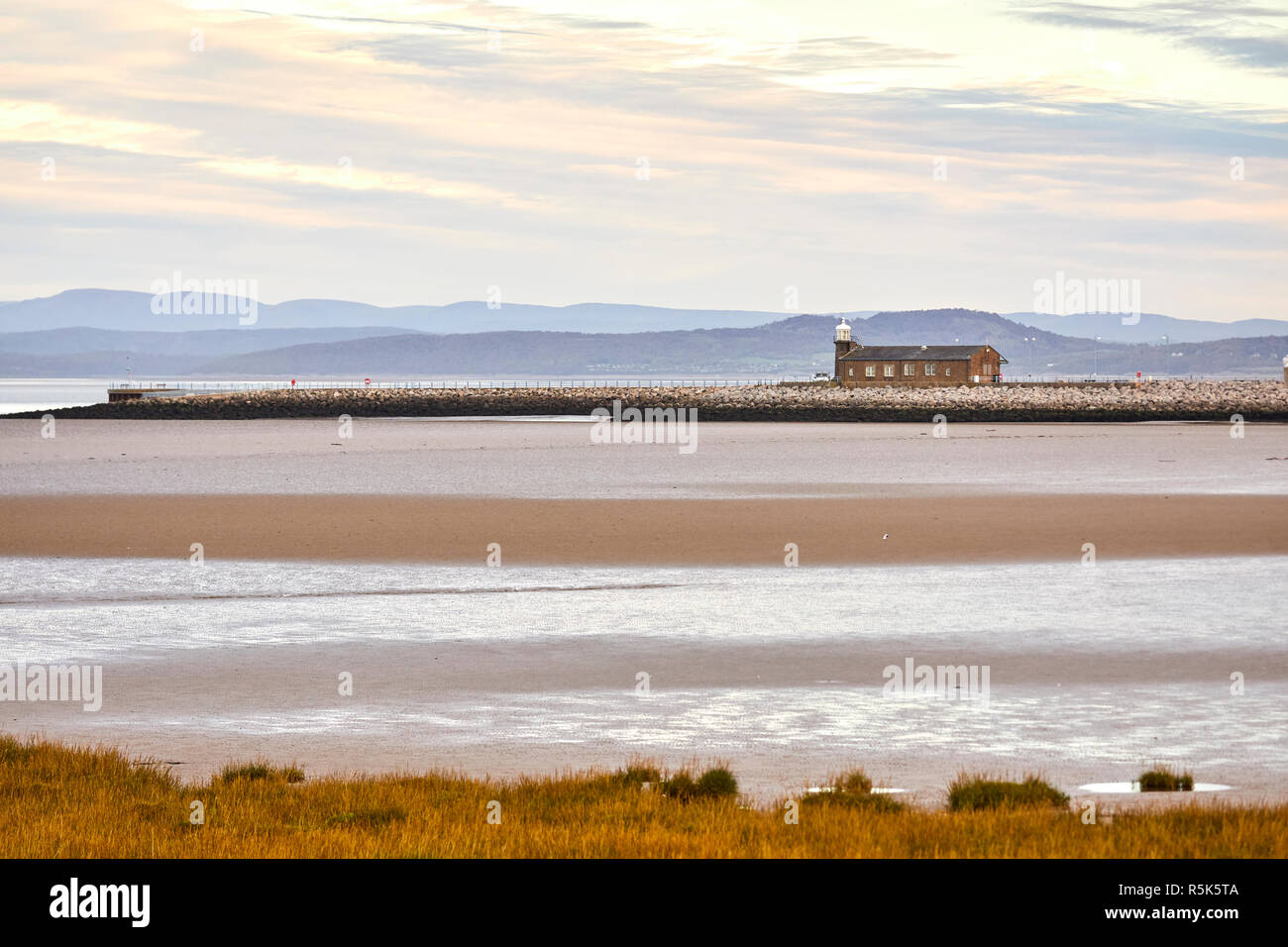 Landmark Stone Jetty Cafe Morecambe promenade Lancashire, Foto Stock