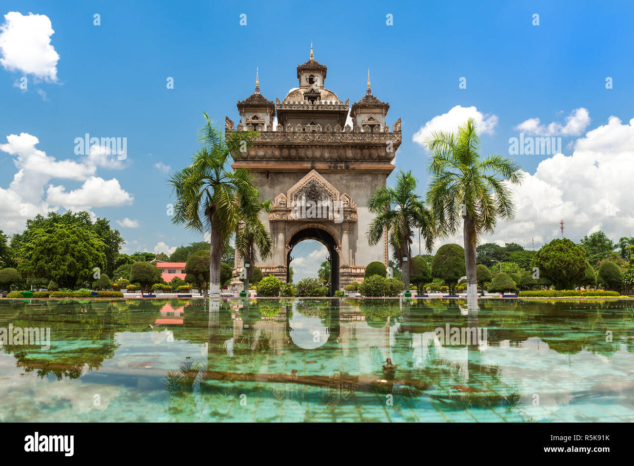 Vientiane,patuxai monumento Foto Stock