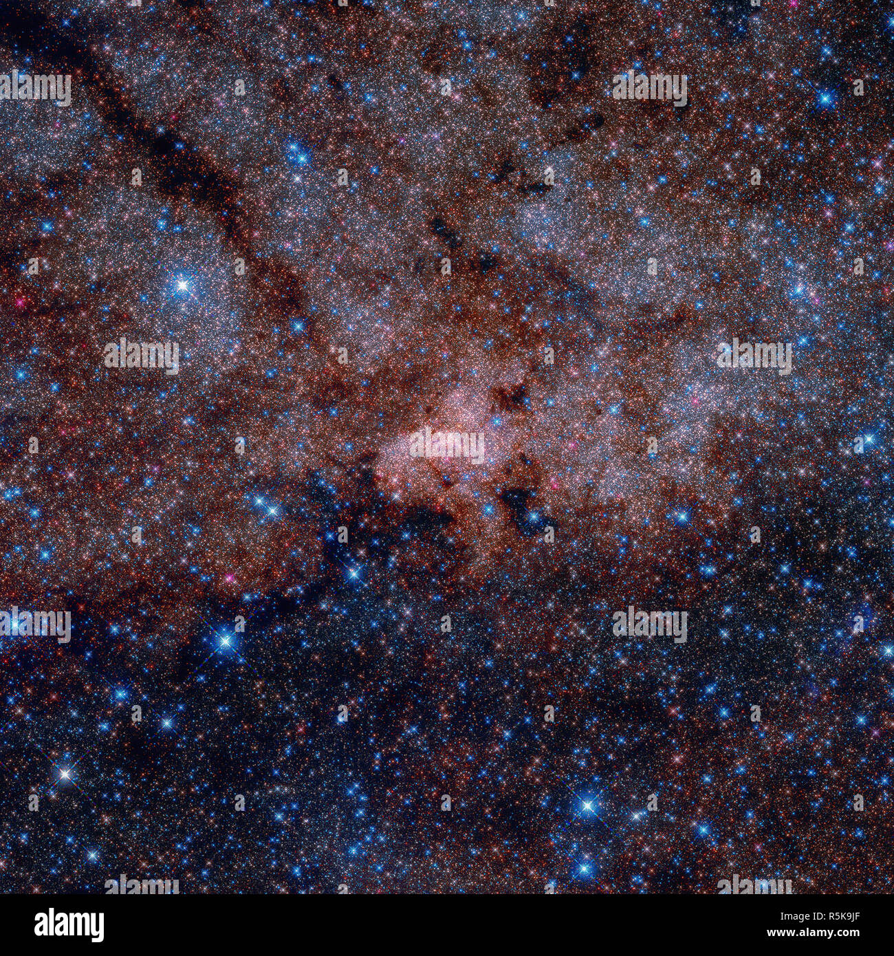 Il centro galattico della Via Lattea. Immagine infrarossa. Foto Stock