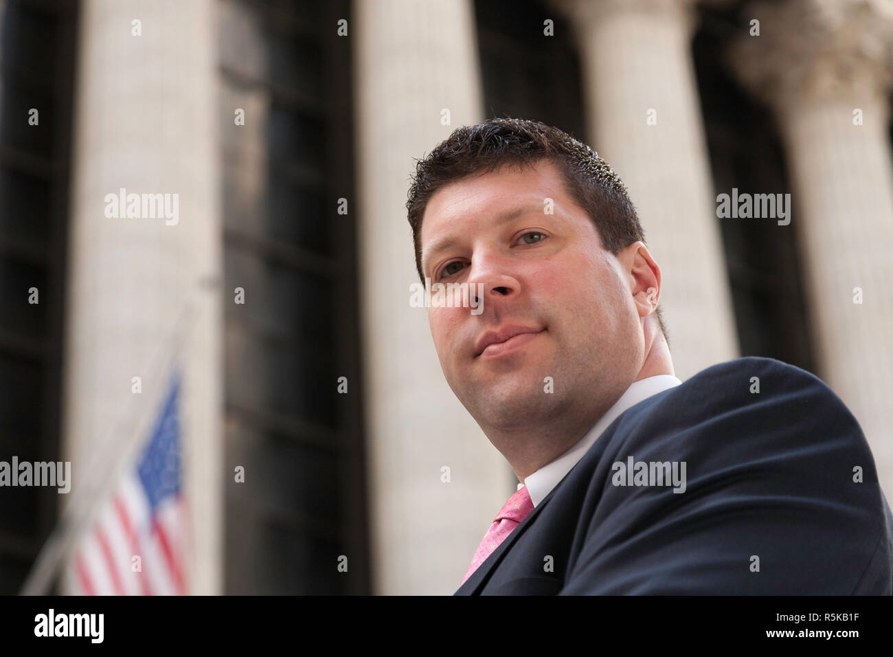 Imprenditore della parte anteriore del NYSE, NYC, STATI UNITI D'AMERICA Foto Stock