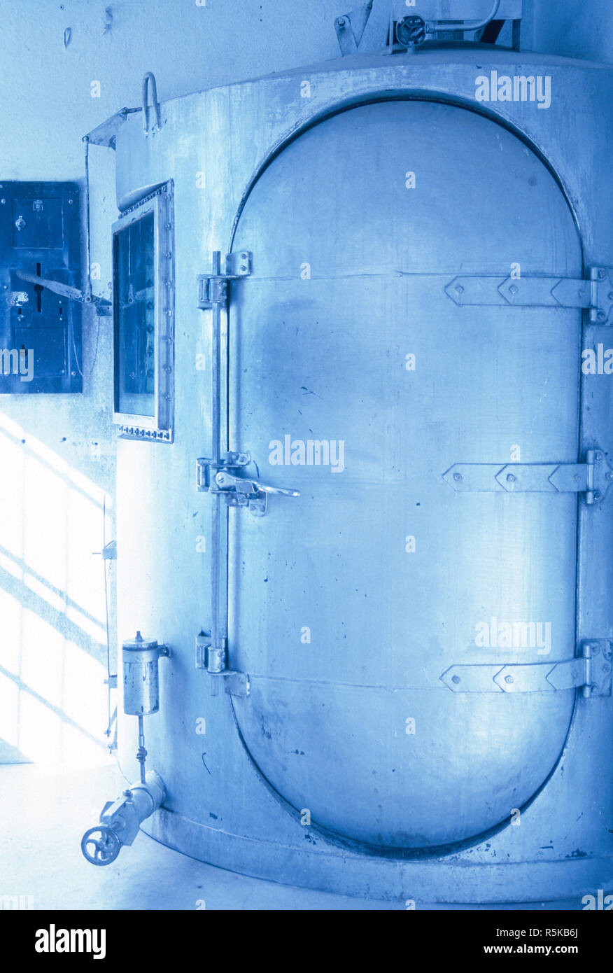 Storico camera di gas nel Wyoming Frontier Prison, STATI UNITI D'AMERICA Foto Stock