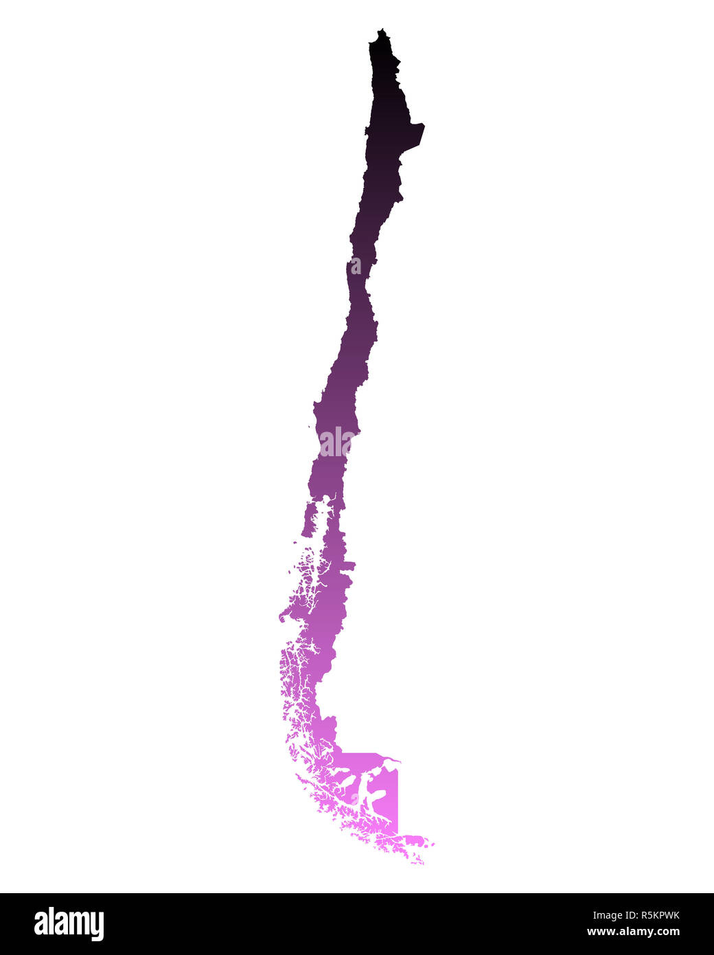 Mappa del Cile Foto Stock