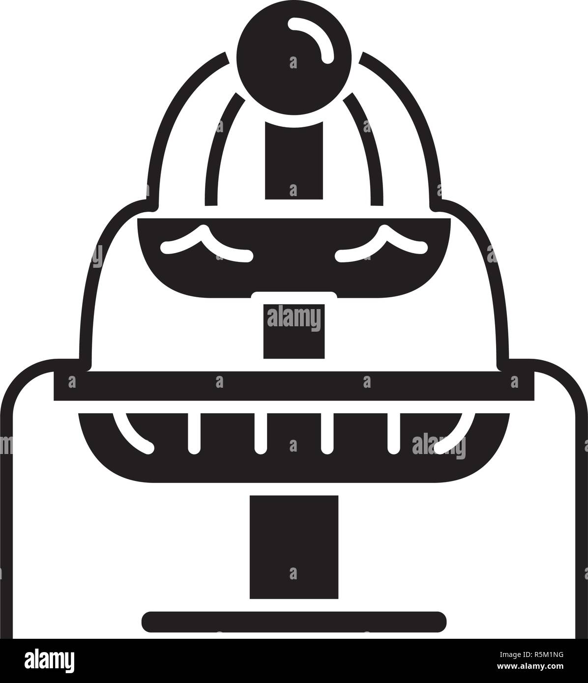 Fontane icona nera, segno del vettore su sfondo isolato. Fontane concetto simbolo, illustrazione Illustrazione Vettoriale