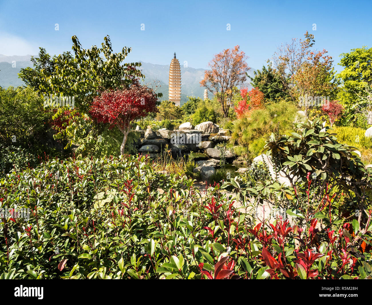 Tre Pagode a dali,Cina Foto Stock