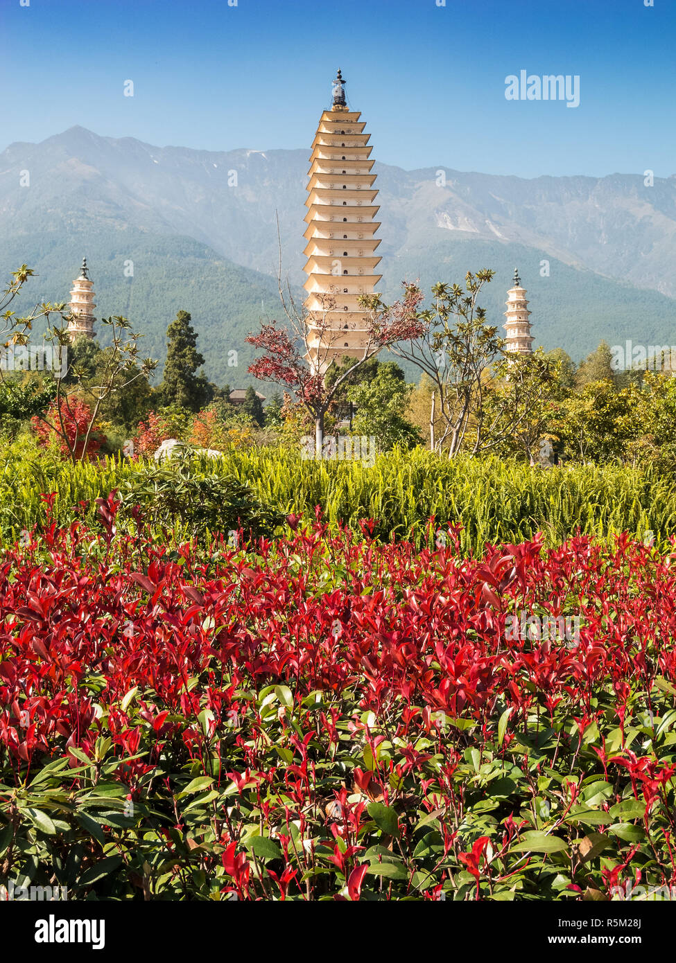 Tre Pagode a dali,Cina Foto Stock