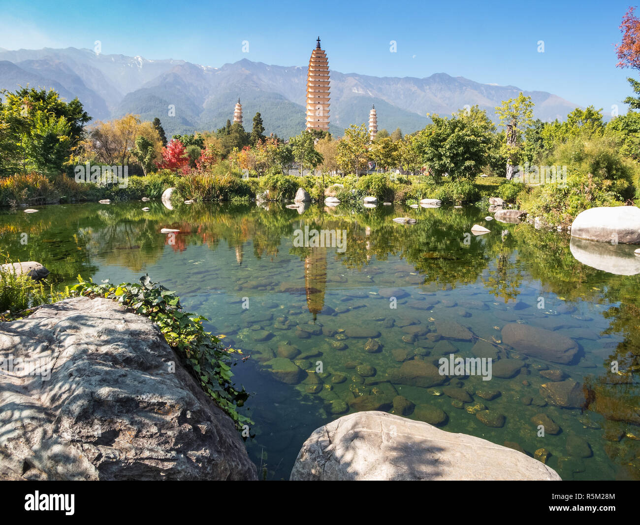 Tre Pagode a dali,Cina Foto Stock